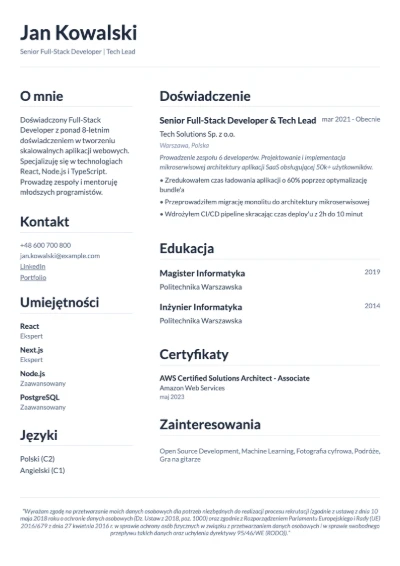 CV Template Preview - Classic Traditional