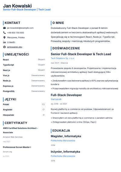 CV Template Preview - Compact Starter