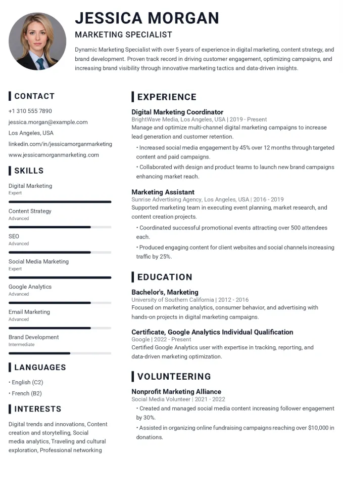 CV Template Preview - Modern Timeline